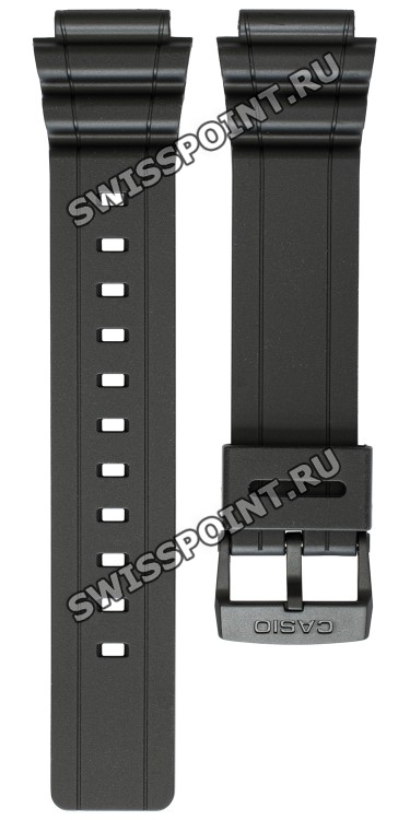 Черный полимерный ремешок Casio 10452255 для часов Casio MRW-S300H-1B, MRW-S300H-1B3, MRW-S300H-1B2, MRW-S300H-4B