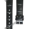 Черный кожаный ремешок Balmain B1730075, 14/12, с фигурным вырезом 5 мм, без замка, для часов Balmain Haute Elegance 8014