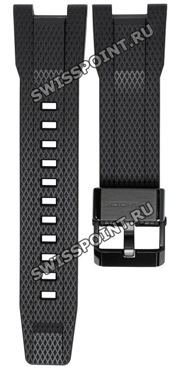 Черный полимерный ремешок Casio 10592082 с серой подложкой для часов Casio GST-B100XB-2A