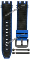 Синий каучуковый ремешок Tissot T603043996 с тканевой накладкой, черная пряжка, для часов Tissot T-Race Thomas Luthi 2019 T115.417.37.057.03