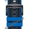 Синий каучуковый ремешок Tissot T603043996 с тканевой накладкой, черная пряжка, для часов Tissot T-Race Thomas Luthi 2019 T115.417.37.057.03