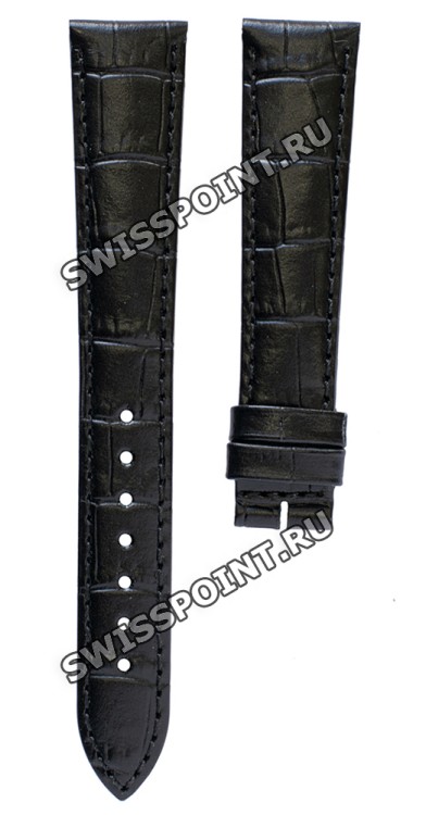 Черный кожаный ремешок Longines L682101025, теленок, 17/14, без замка, для часов Longines DolceVita Classic L4.612.2, L4.710.6, L4.712.6, L5.502.4