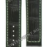 Черный кожаный ремешок Certina C610018684, зеленая прострочка, 22/20, без замка, для часов Certina DS-2 C024.447.16.051.02