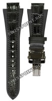 Черный кожаный ремешок Orient QUDDHS0B, с вырезом, 19/20 мм, черная клипса, для часов Orient CEZAE002
