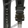 Черный кожаный ремешок Orient QUDDHS0B, с вырезом, 19/20 мм, черная клипса, для часов Orient CEZAE002