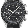 98000349 Ремешок черный, аллигатор, 21/18, интегрированный, полумат, под клипсу, длина 105/100, для часов Omega Speedmaster Moonwatch 44.25 мм