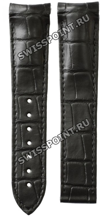 Черный кожаный ремешок Omega O98000349 из кожи аллигатора, 21/18, длина 105/100, без замка, для часов Omega 311.33.44.32.01.001, 311.33.44.51.01.001, 311.63.44.51.01.001, 321.13.44.50.01.001, 321.13.44.50.02.001 Speedmaster Moonwatch 44.25 мм