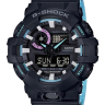 Черно-голубой полимерный ремешок Casio 10553501 для часов Casio GA-110PC-1A, GA-700PC-1A, GAS-100PC-1A, GAW-100PC-1A