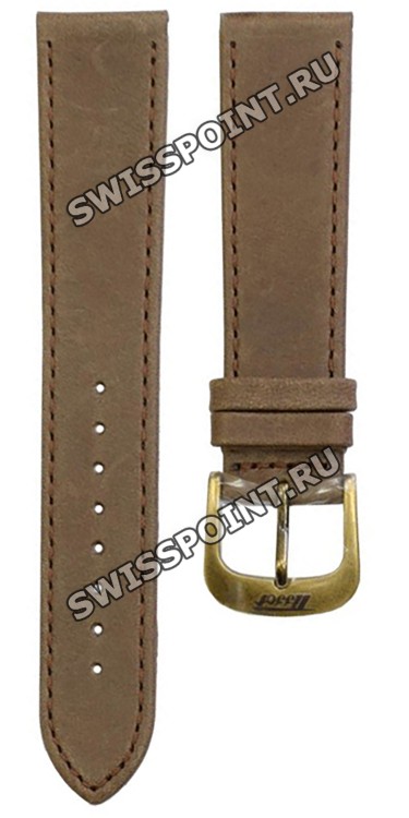 Коричневый кожаный ремешок Tissot T600042559, теленок, 20/18, желтая пряжка, для часов Tissot T118.410 T118410A