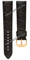 Коричневый кожаный ремешок Certina C600016401, теленок, имитация крокодила, 21/18, розовая пряжка, для часов Certina DS Caimano C017.407