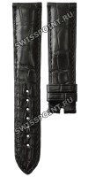 Черный кожаный ремешок Omega O98000413 из кожи аллигатора, 20/18, длина 115/75, без замка, для часов Omega 4241, 4245 De Ville Prestige Co-Axial 39,5 mm