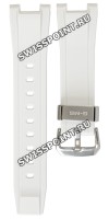 Белый полимерный ремешок Casio 10553505 для часов Casio MSG-400G-7A, MSG-W100-7A, MSG-W100-7A2, MSG-W100G-7A