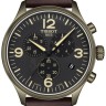 Коричневый кожаный ремешок Tissot T600048064 / T610046778, 22/22, перфорированный, стальная пряжка, для часов Tissot T116.617.36.057.02