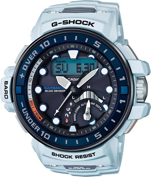 Бело-голубой полимерный рант корпуса Casio 10530048 для часов Casio GWN-Q1000-7A