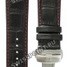 Черный кожаный ремешок Tissot T600031757, 23/20, красная прострочка, стальная клипса, для часов Tissot Couturier T035.439, T035.617, T035439A, T035617A
