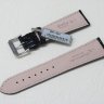 Черный кожаный ремешок из кожи крокодила STAILER ORIGINAL 2941-2411 размер (24/20 мм), длина L (120 / 80 мм) с тиснением под кожу крокодила