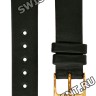Черный кожаный/сатиновый ремешок Orient QVDENRRB, 16/14 мм, розовая пряжка, для часов Orient FQCBG001B
