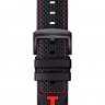 Черный каучуковый ремешок для часов Tissot T603040690, кожаная накладка, красная прострочка, 22/22 мм, черная пряжка, для часов Tissot T-Race Jorge Lorenzo 2018 T115.417.37.061.01