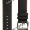 Черный кожаный ремешок Tissot T600035367, оранжевая прострочка, 19/18, стальная пряжка, для часов Tissot Quickster T095.417, T095417