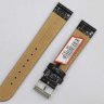 Черный кожаный ремешок из кожи теленка STAILER ORIGINAL 2121-1801 размер (18/16 мм), длина M (105 / 70) с тиснением под кожу крокодила