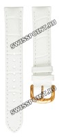 Белый кожаный ремешок Orient QUDERRR0, 17/16 мм, розовая пряжка, для часов Orient FDB0700DW