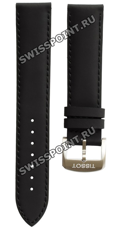 Черный кожаный ремешок Tissot T600035372, теленок, 19/18, стальная пряжка, для часов Tissot Quickster T095.417, T095417