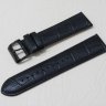 Черный кожаный ремешок из кожи теленка ORIENT OR24-22 размер (24/22 мм), длина L (120 / 80 мм) с тиснением под кожу крокодила