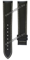 Черный кожаный ремешок Tissot T610017239, удлиненный, 20/18 XL, теленок, белая прострочка, без замка, для часов Tissot PRC 100 P860, P862, P870