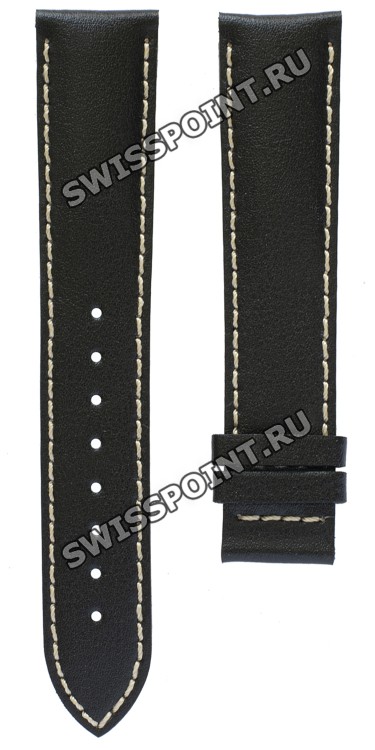 Черный кожаный ремешок Tissot T610017239, удлиненный, 20/18 XL, теленок, белая прострочка, без замка, для часов Tissot PRC 100 P860, P862, P870