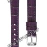 Фиолетовый кожаный ремешок Tissot T600046148 / T610046149, 12/10, стальная пряжка, для часов Tissot Heritage Porto Small Lady T128.109.16.032.00