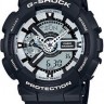 Черный полимерный ремешок Casio 10508122 для часов Casio GA-100BW-1A, GA-110BW-1A