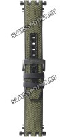 Зеленый каучуковый ремешок Tissot T603044212 с текстильной накладкой, 22/22, черная пряжка, для часов Tissot T-Race T115.427.37.091.00
