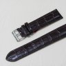 Коричневый кожаный ремешок из кожи теленка STAILER ORIGINAL 2052-2211 размер (22/20 мм), длина L (120 / 80) с тиснением под кожу крокодила