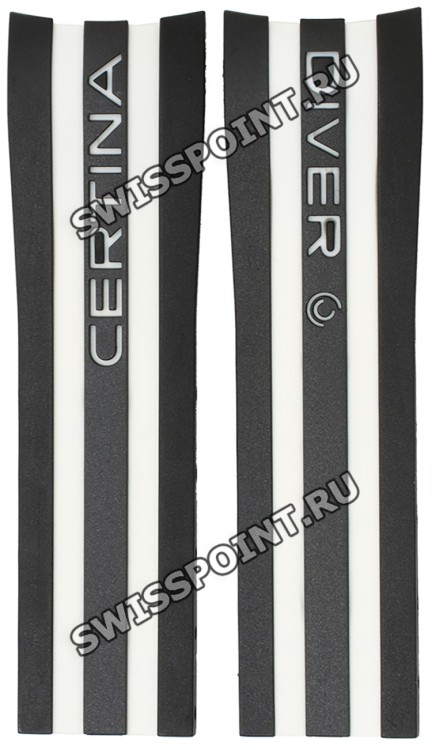 Черно-белый каучуковый ремешок Certina C610017563, без замка, для часов Certina DS Action C013.427.17.051.00