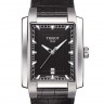 Черный кожаный ремешок Tissot T610031319, теленок, имитация крокодила, с вырезом, 20/18, без замка, для часов Tissot TXL T061.310