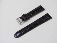 Коричневый кожаный ремешок из кожи теленка STAILER ORIGINAL 2052A-2001 размер (20/16 мм), длина M (105 / 70 мм) с тиснением под кожу крокодила