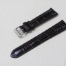Коричневый кожаный ремешок из кожи теленка STAILER ORIGINAL 2052A-2001 размер (20/16 мм), длина M (105 / 70 мм) с тиснением под кожу крокодила