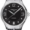 Черный кожаный ремешок Certina C610017774, теленок, 14/14, без замка, для часов Certina Ds Dream C021.210.16.056.00