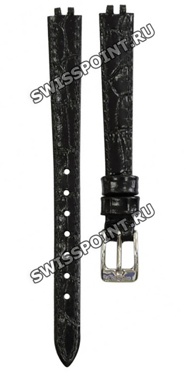 Черный кожаный ремешок Tissot T600030316, имитация крокодила, с вырезом, стальная пряжка, для часов Tissot Lovely T058.009, T058009A
