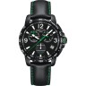 Черный кожаный ремешок Certina C610020858, 20/18, зеленая прострочка, без замка, для часов Certina DS Podium C034.453.36.057.02