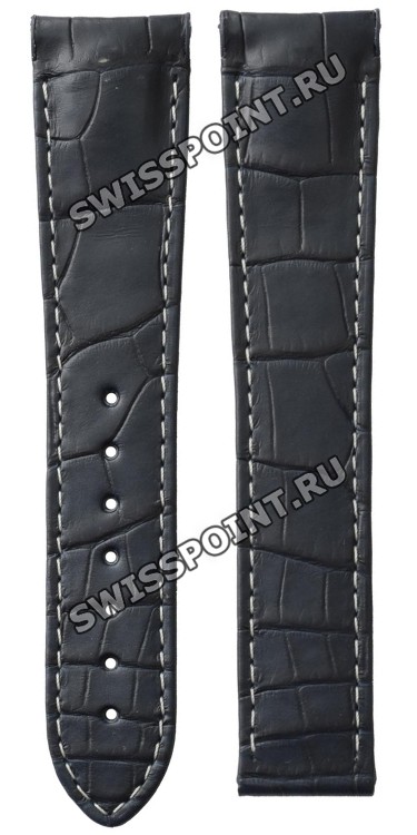 Синий кожаный ремешок Omega O032CUZ005171 из кожи аллигатора, 21/18, без замка, для часов Omega Speedmaster Moonwatch