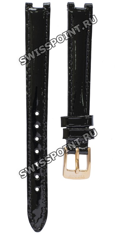 Черный кожаный ремешок Tissot T600035463, гладкий, 12/10 мм, розовая пряжка, для часов Tissot T-Gold Glamorous T917.110, T917.310