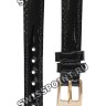 Черный кожаный ремешок Tissot T600035463, гладкий, 12/10 мм, розовая пряжка, для часов Tissot T-Gold Glamorous T917.110, T917.310