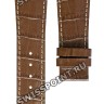 Коричневый кожаный ремешок Certina C610011092, удлиненный, 23/18 XL, имитация крокодила, белая прострочка, без замка, для часов Certina DS Podium Square C001.507, C001.517