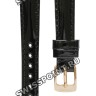 Черный кожаный ремешок Tissot T600035465, теленок, гладкий, 13/10 мм, розовая пряжка, для часов Tissot Glamorous T917.307