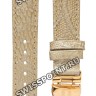 Бежевый кожаный ремешок Tissot T600035779/T610035780, теленок, под змею, 16/14 мм, розовая клипса, для часов Tissot Pretty Lady 18K Gold T918.210.76.117.01