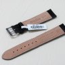 Черный кожаный ремешок из кожи теленка STAILER ORIGINAL 1031-2011 размер (20/18 мм), длина L (120 / 80) с тиснением под кожу крокодила