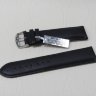 Черный кожаный ремешок из кожи теленка STAILER ORIGINAL 2581-2411 размер (24/22 мм), длина L (120 / 80 мм) с тиснением под кожу теленка