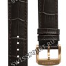 Коричневый кожаный ремешок Tissot T600035384, теленок, 19/18, имитация крокодила, желтая пряжка, для часов Tissot Quickster T095.417, T095417