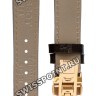 Коричневый кожаный ремешок Tissot T600035836 / T610035837, 16/14, розовая клипса, для часов Tissot T-Gold T918.210.76.116.00